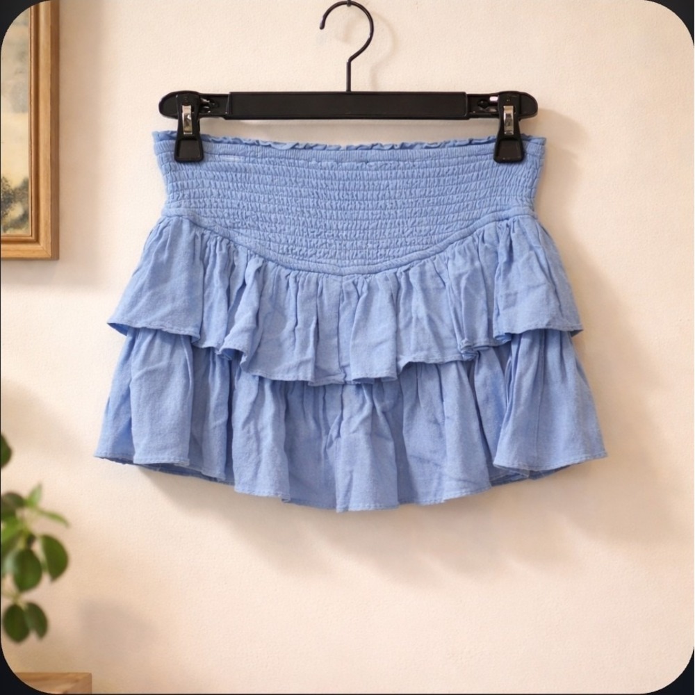 Rock n Rags Sunshine Daydream Skirt Dusty Blue Women's XS Shorts Built In